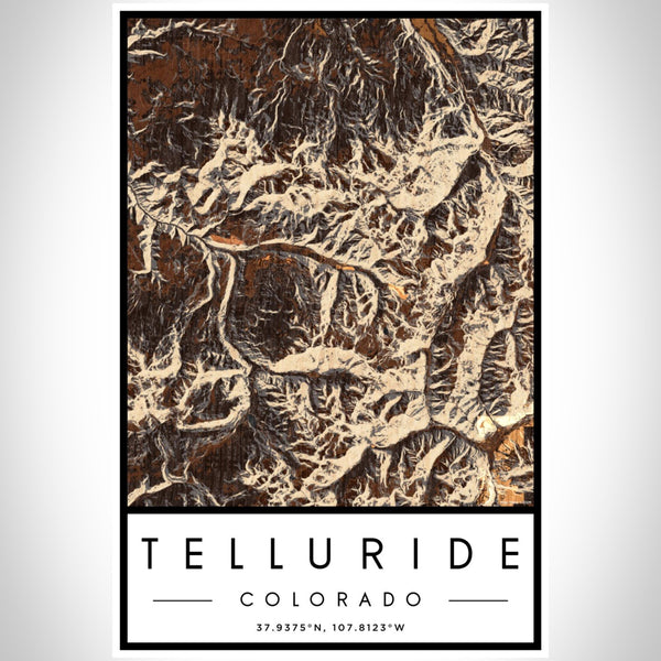 Telluride - Colorado Map Print in Ember