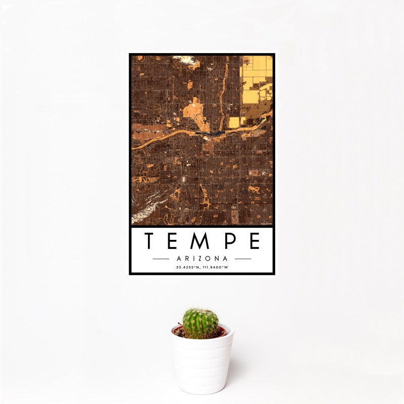 Tempe - Arizona Map Print in Ember