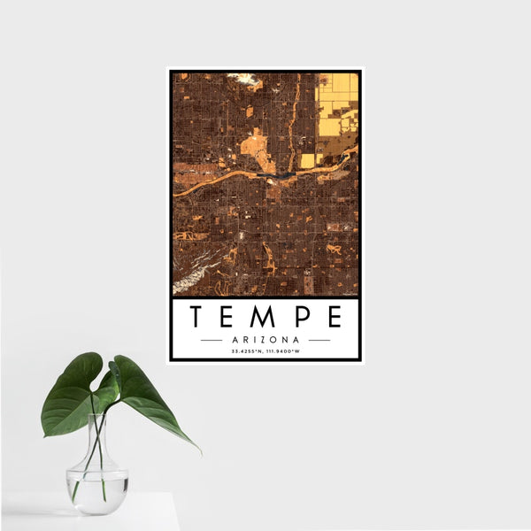 Tempe - Arizona Map Print in Ember