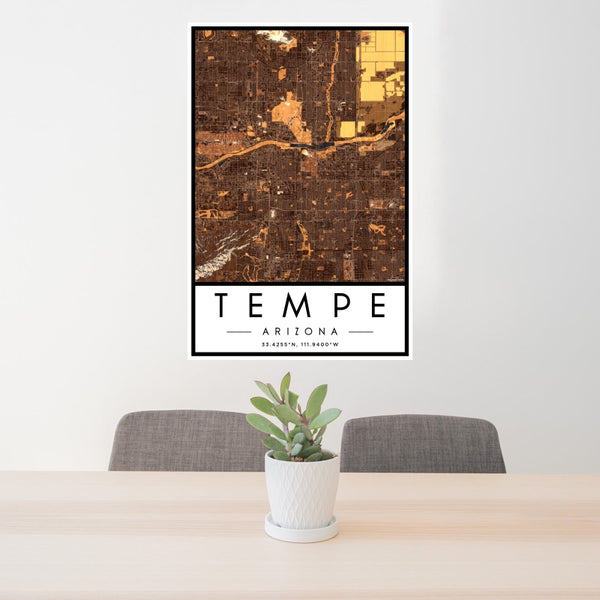 Tempe - Arizona Map Print in Ember