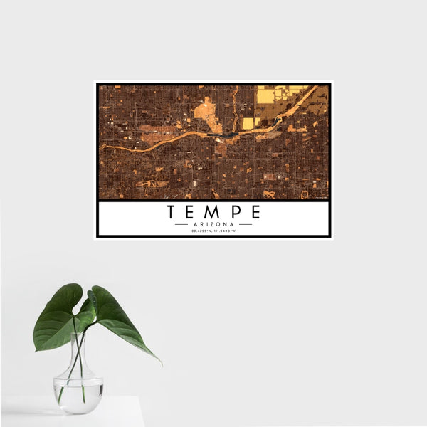 Tempe - Arizona Map Print in Ember