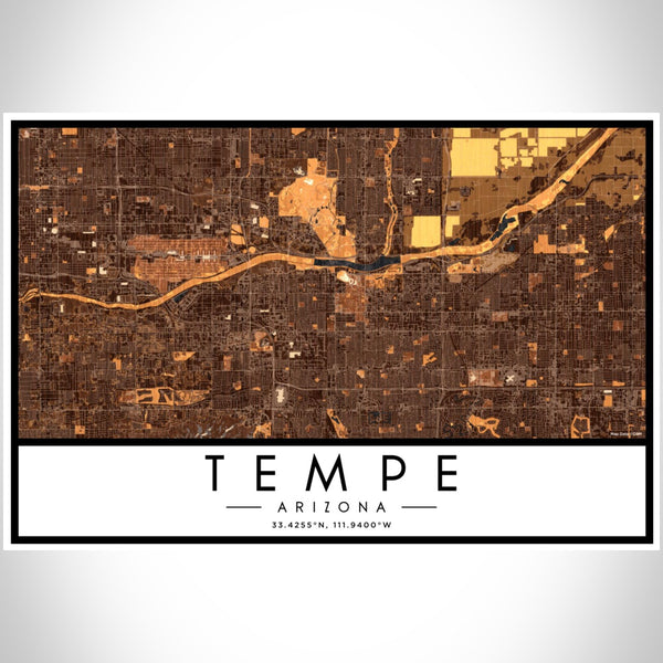 Tempe - Arizona Map Print in Ember