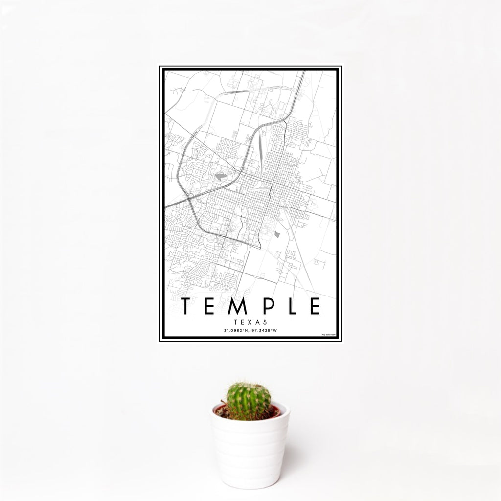 Temple - Texas Classic Map Print