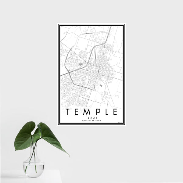 Temple - Texas Classic Map Print