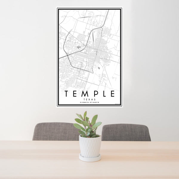 Temple - Texas Classic Map Print