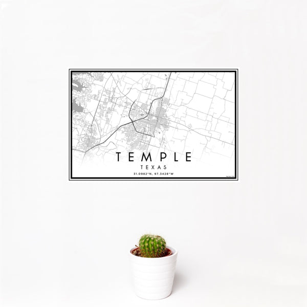 Temple - Texas Classic Map Print