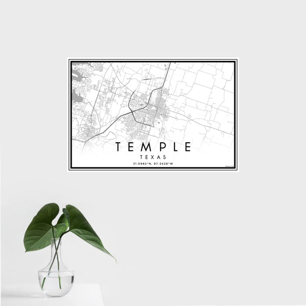 Temple - Texas Classic Map Print