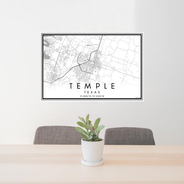 Temple - Texas Classic Map Print