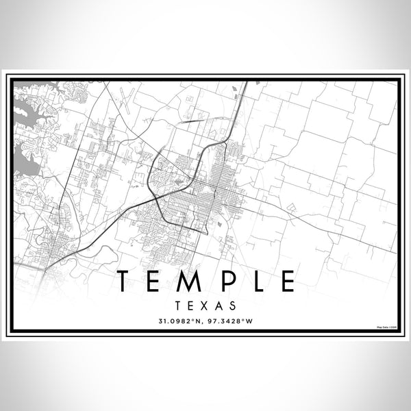 Temple - Texas Classic Map Print