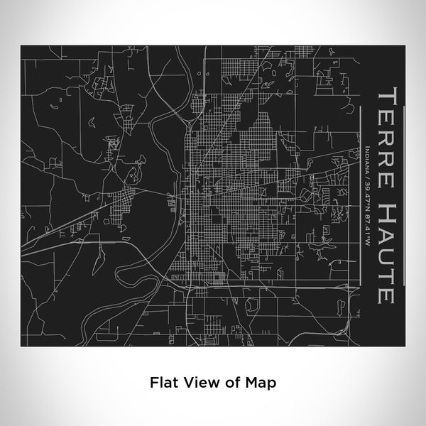 Terre Haute - Indiana Map Bottle with Bamboo Top in Matte Black