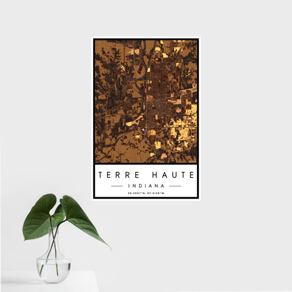 Terre Haute - Indiana Map Print in Ember
