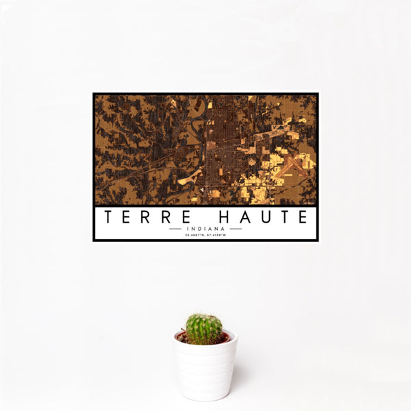 Terre Haute - Indiana Map Print in Ember