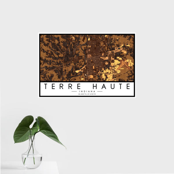 Terre Haute - Indiana Map Print in Ember