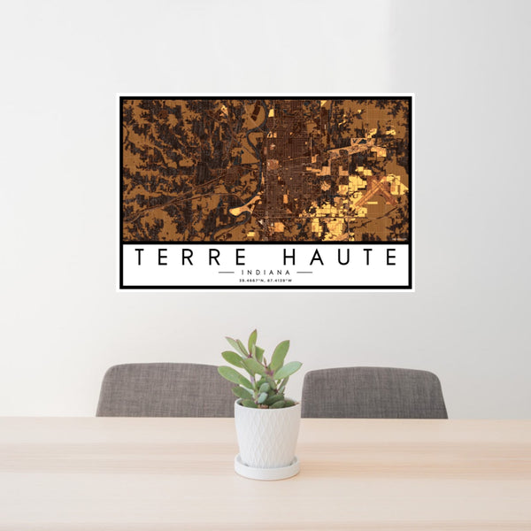 Terre Haute - Indiana Map Print in Ember