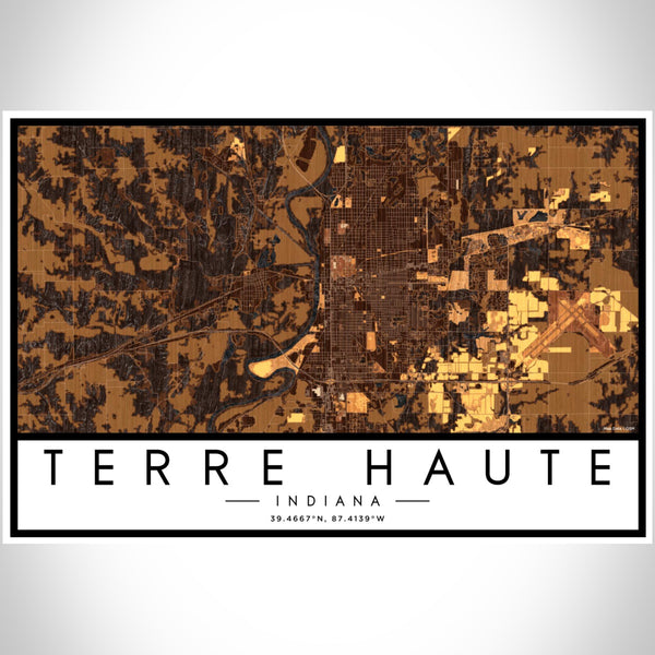 Terre Haute - Indiana Map Print in Ember