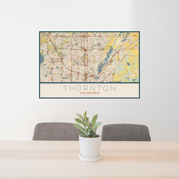Thornton - Colorado Map Print in Woodblock