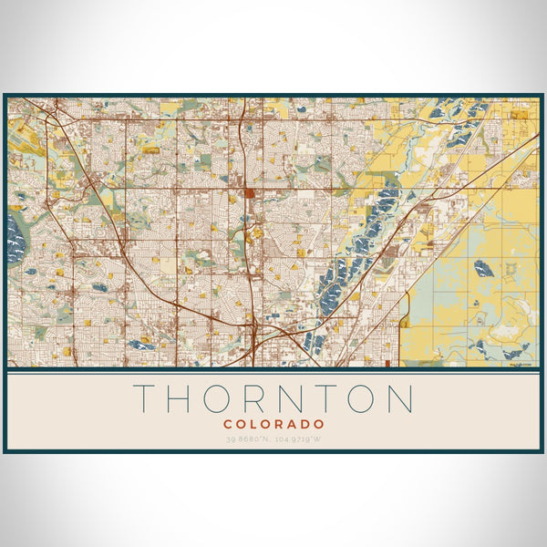 Thornton - Colorado Map Print in Woodblock