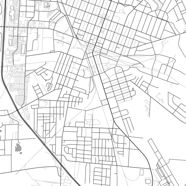 Tifton Georgia Map Print in Classic Style Zoomed In Close Up Showing Details