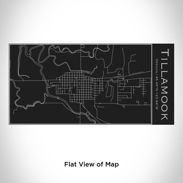 Rendered View of Tillamook Oregon Map Engraving on 17oz Stainless Steel Insulated Cola Bottle in Black