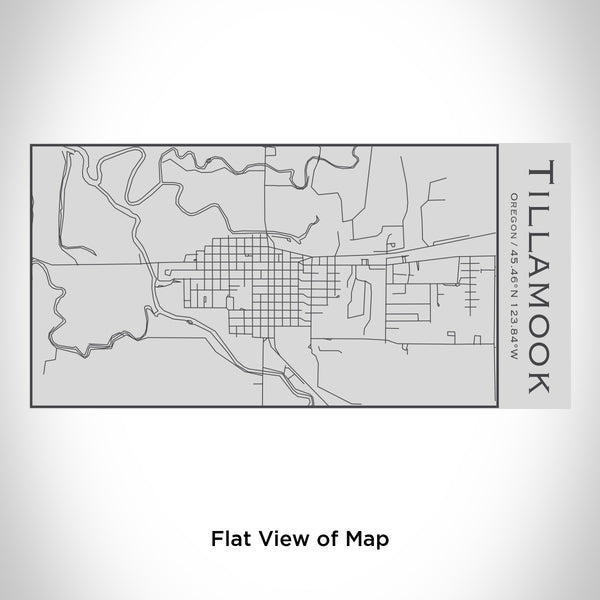 Rendered View of Tillamook Oregon Map Engraving on 17oz Stainless Steel Insulated Cola Bottle