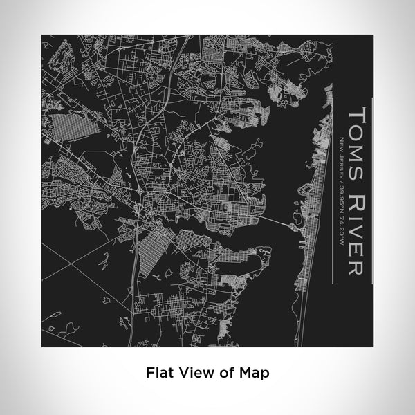 Rendered View of Toms River New Jersey Map Engraving on 17oz Stainless Steel Insulated Tumbler in Black