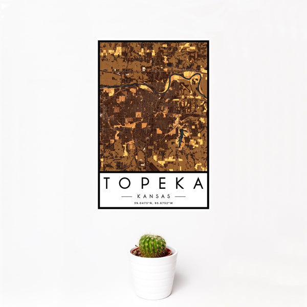 Topeka - Kansas Map Print in Ember