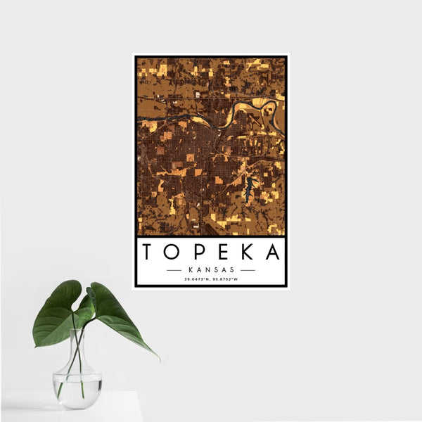 Topeka - Kansas Map Print in Ember