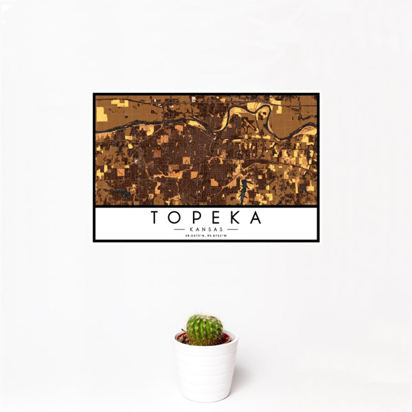 Topeka - Kansas Map Print in Ember