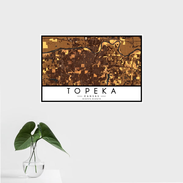Topeka - Kansas Map Print in Ember