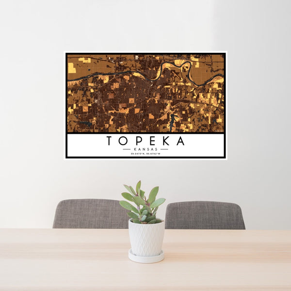 Topeka - Kansas Map Print in Ember