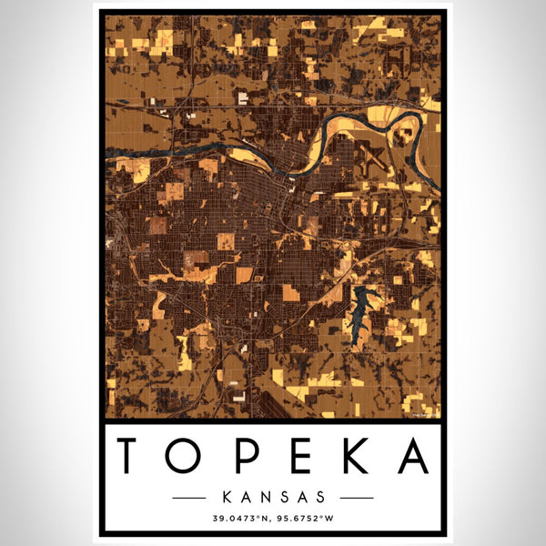 Topeka - Kansas Map Print in Ember