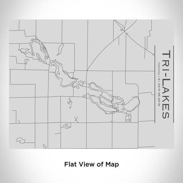 Rendered View of Tri-Lakes Indiana Map Engraving on 20oz Stainless Steel Insulated Bottle with Bamboo Top