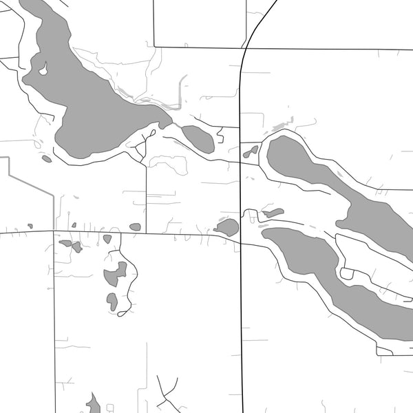 Tri-Lakes Indiana Map Print in Classic Style Zoomed In Close Up Showing Details