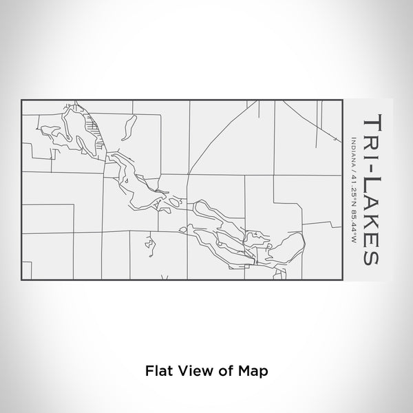 Rendered View of Tri-Lakes Indiana Map Engraving on 17oz Stainless Steel Insulated Cola Bottle in White