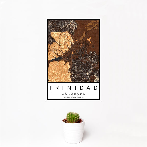 Trinidad - Colorado Map Print in Ember