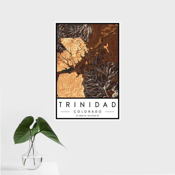 Trinidad - Colorado Map Print in Ember