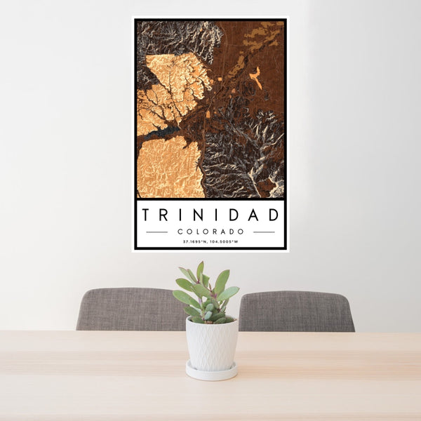 Trinidad - Colorado Map Print in Ember