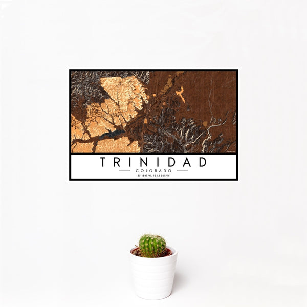 Trinidad - Colorado Map Print in Ember