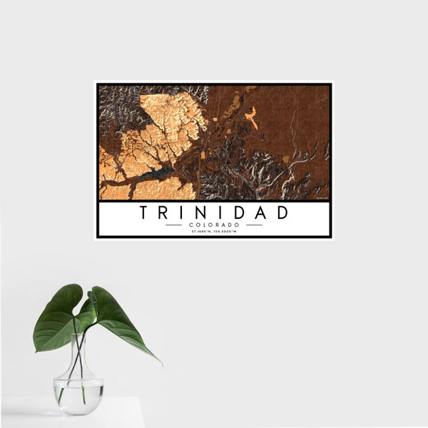Trinidad - Colorado Map Print in Ember