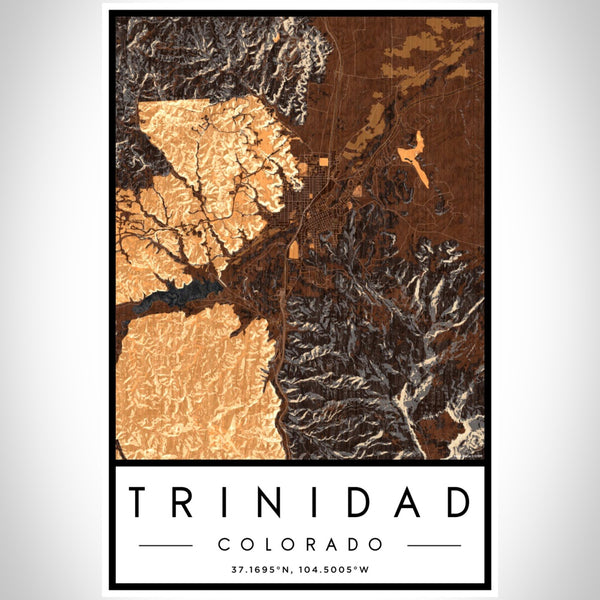 Trinidad - Colorado Map Print in Ember
