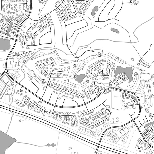 Trophy Club Texas Map Print in Classic Style Zoomed In Close Up Showing Details