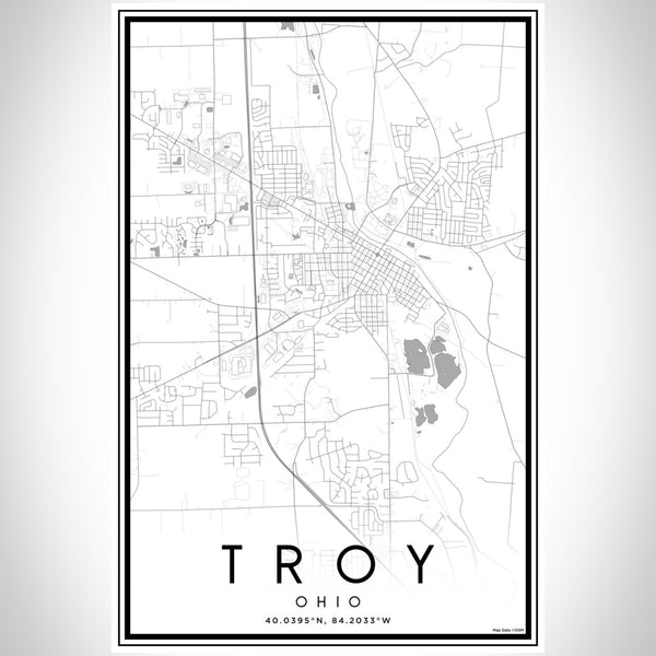 Troy - Ohio Classic Map Print