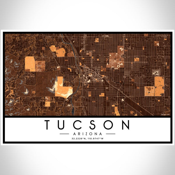 Tucson - Arizona Map Print in Ember