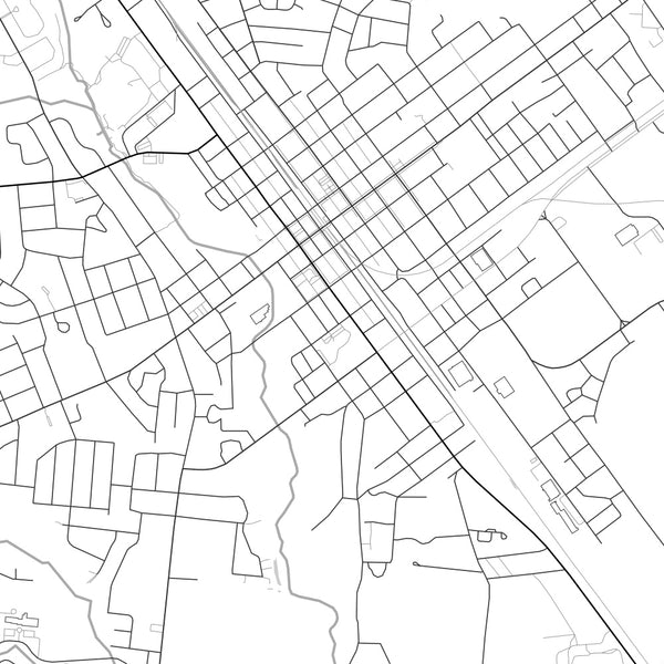 Tullahoma Tennessee Map Print in Classic Style Zoomed In Close Up Showing Details