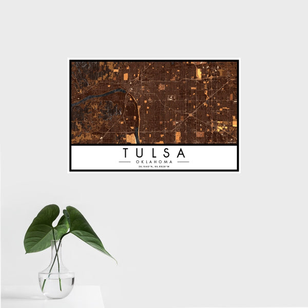 Tulsa - Oklahoma Map Print in Ember