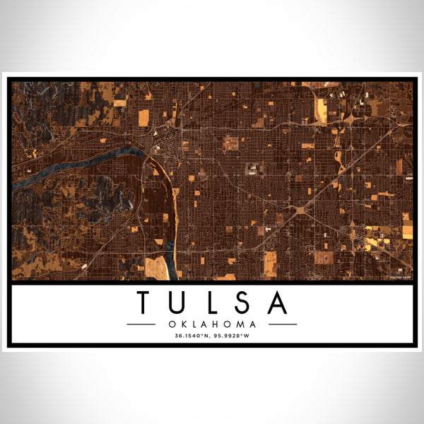 Tulsa - Oklahoma Map Print in Ember