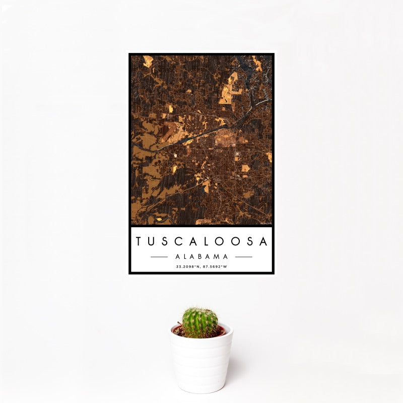 Tuscaloosa - Alabama Map Print in Ember