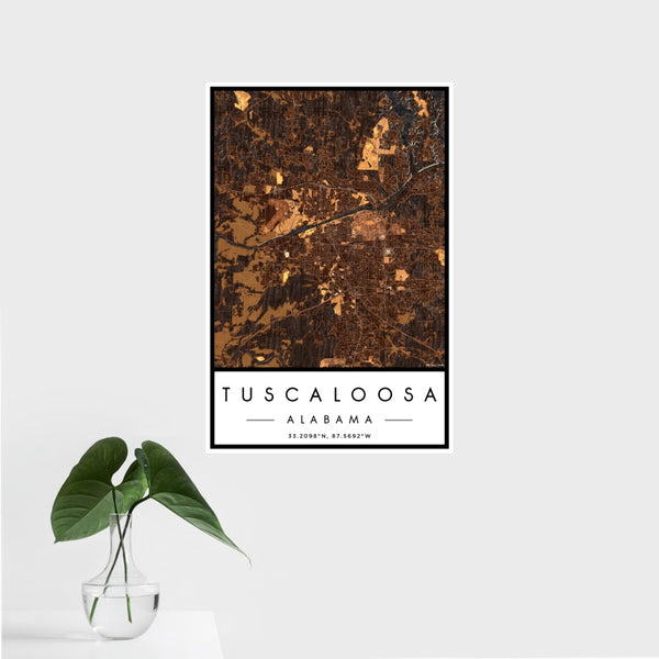 Tuscaloosa - Alabama Map Print in Ember