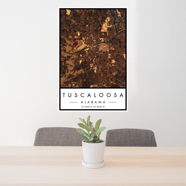 Tuscaloosa - Alabama Map Print in Ember