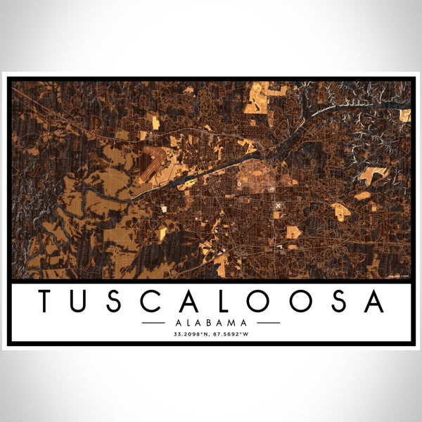 Tuscaloosa - Alabama Map Print in Ember